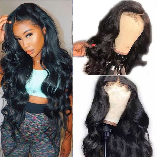 Body Wave Lace Front Human Hair Wigs Brazilian Weave Bundles With