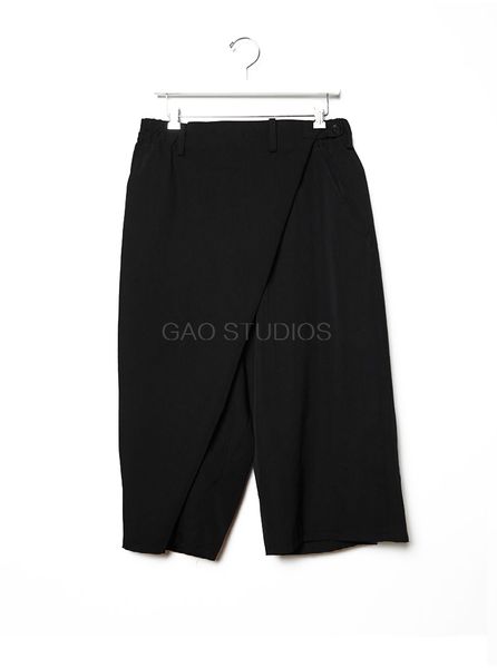 

new 27-44 2018 men's clothing gd hair stylist fashion catwalk street capri pants wide leg pants plus size costumes, Black