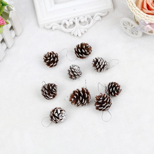 

9pcs christmas ornament small wooden pine cones pinecone xmas tree hanging decoration for home new year supplies #jn