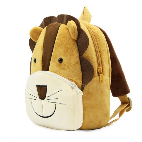 

2-4 years 3D cartoon lion backpack boy childrens school bags children's plush bag baby kindergarten package