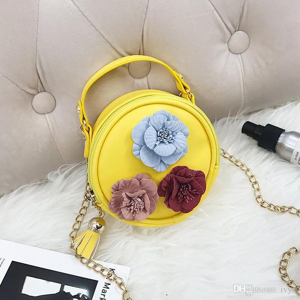 

fashion trend cute with flowers message bag classic camellia pearl lingge chain bag baby messenger bag purse