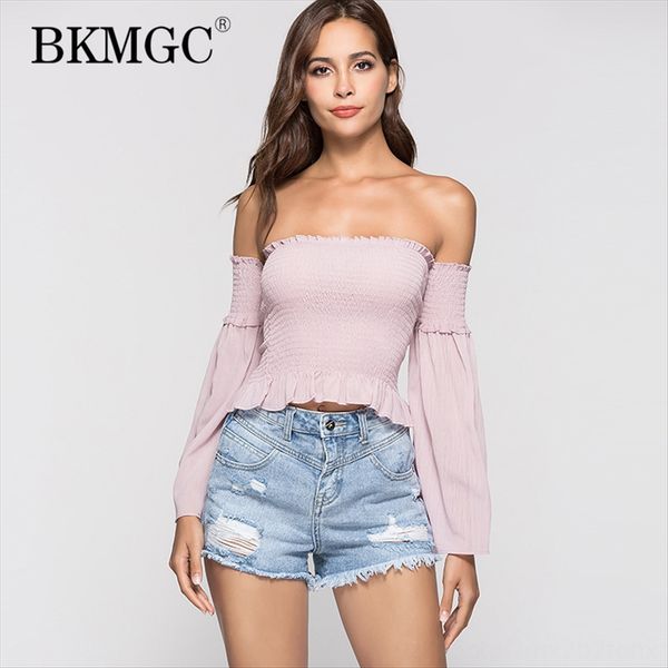 

bkmgc сексуальный один линия воротник рукав летучая мышь разворачивались вислоухие женщин пуловер топ bkmgc сексуальная одна линия воротник, White