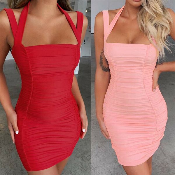

new women bodycon solid pencil dress strappy halter wrapped bandage dress lady chic slim mini party vestidos clubwear, Black;gray