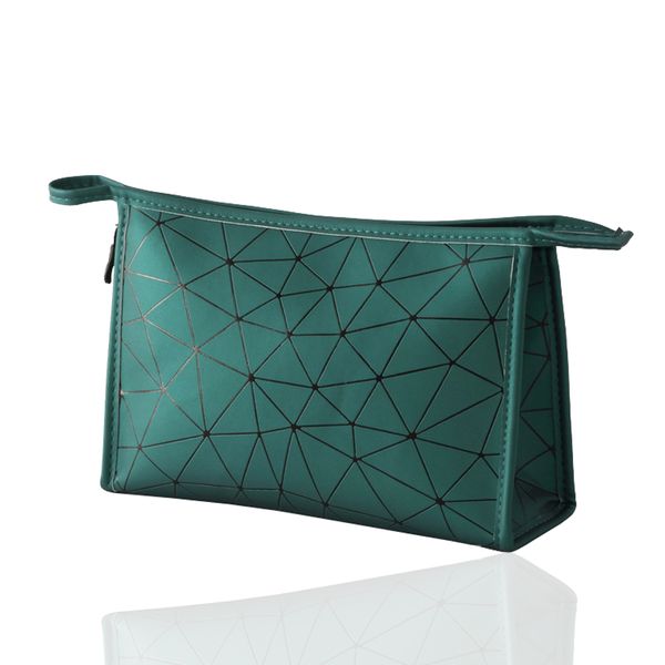 

makeup bags portable travel cosmetic bag waterproof organizer multifunction case with diamond lattice pattern, Black