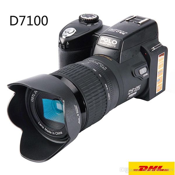 

Dhl hd polo d7100 digital camera 33million pixel auto focu profe ional lr video camera 24x optical zoom three len
