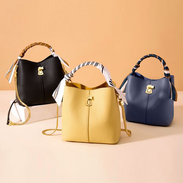 

fashion small bag chain women bag new 2019 tide ladies autumn bucket leather shoulder messenger