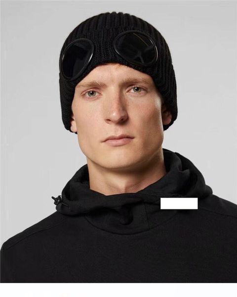 

3 цвета два стакана cp шапочки мужчин осень зима толстые вязаные шапки черепа спорта на открытом воздухе шляпы женщин шапочки черный серый, Blue;gray