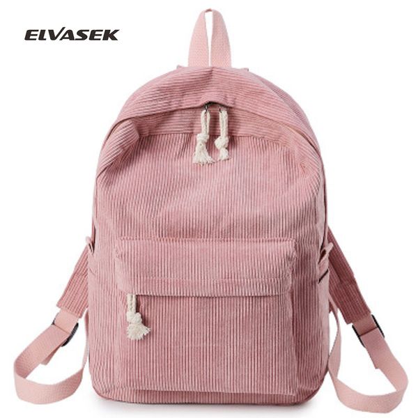 

preppy style soft fabric backpack female corduroy design school backpack for teenage girls striped women cc1451