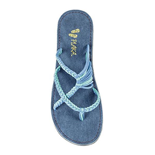 

bomlight big size 35-42 home slippers beach flip flops denim slippers summer flat heel women sandals non-slip casual flip flops, Black