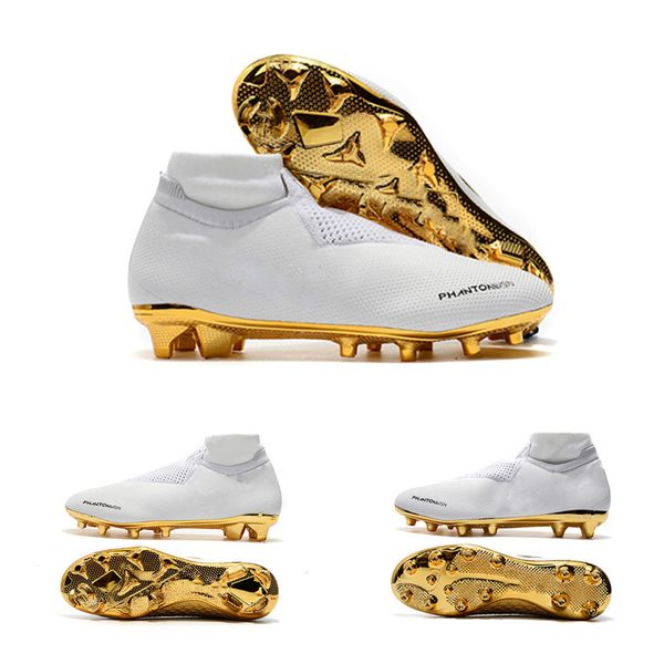 

2019 new white gold soccer cleats ronaldo cr7 original soccer shoes exquisite workmanship phantom vsn elite df fg football boots