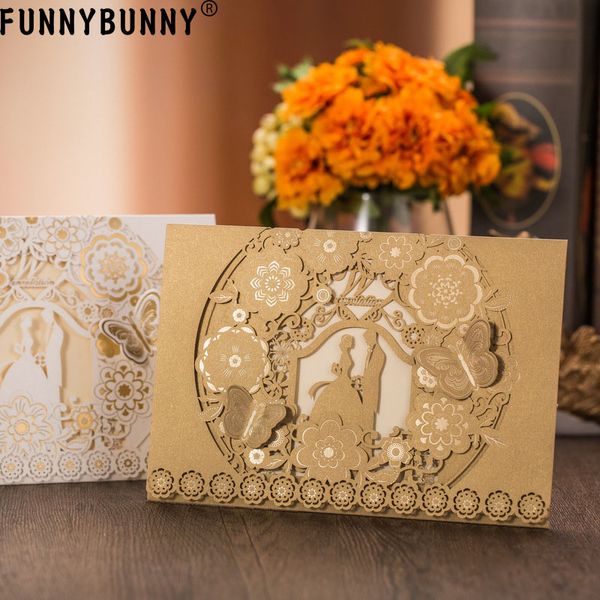 

funnybunny печать на бабочках персонализированные lase cut свадебные приглашения печать на конвертах