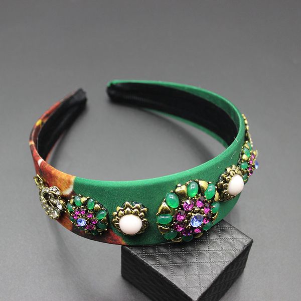 

2019 корейские дамы европа и соединенные штаты барочная мода жемчужный цветок обруч для волос украшения для волос аксессуары для волос180, Golden;white