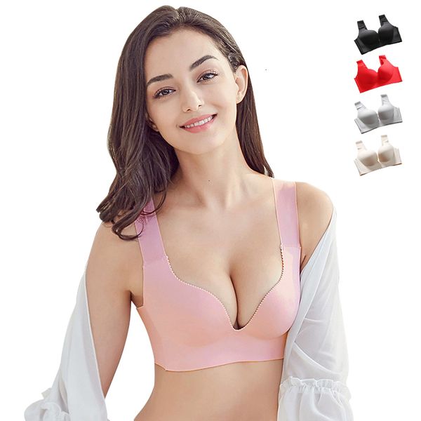 

бесшовные бюстгальтер femme lingeries проложенный lingerie push up бюстгальтеры для мягкого сна tops провода free bralette brassiere женског, Red;black