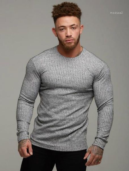 

sleeve solid color tshirts fashion slim crew neck sport casual males clothing mens designer long, White;black