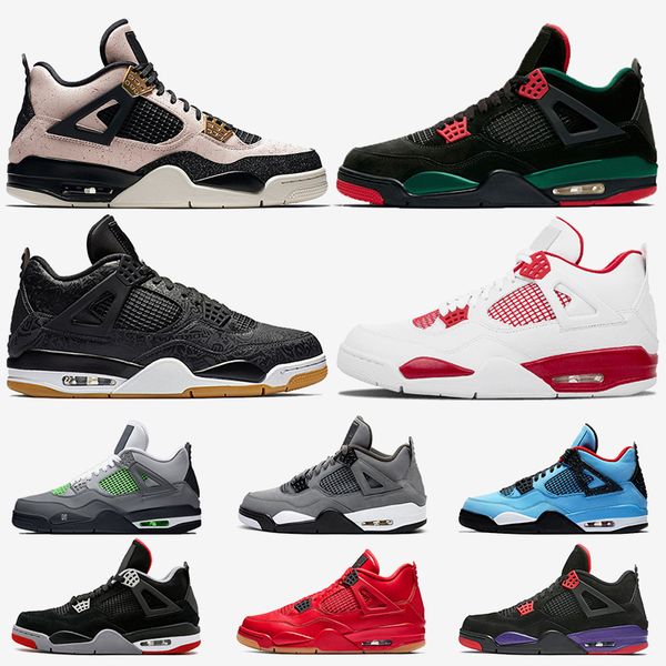

Мужские 4 4s Баскетбол обувь Silt Red Bred 2019 Хищники Трэвис Скотт Крутые Серый день своб