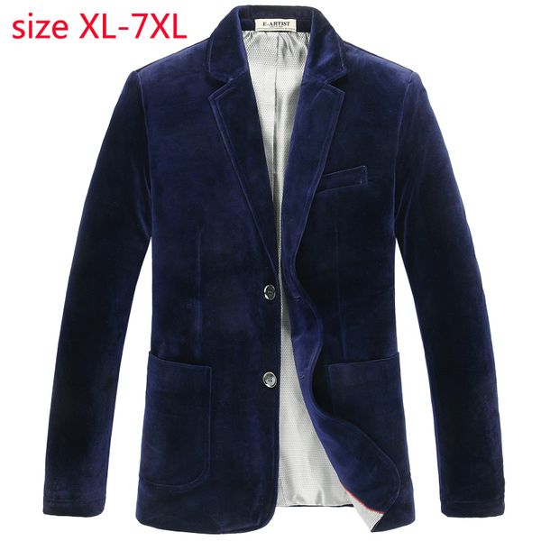 

new spring golden velvet super large suit men fashion jacket single breasted casual blazer men plus size s-6xl 7xl, White;black