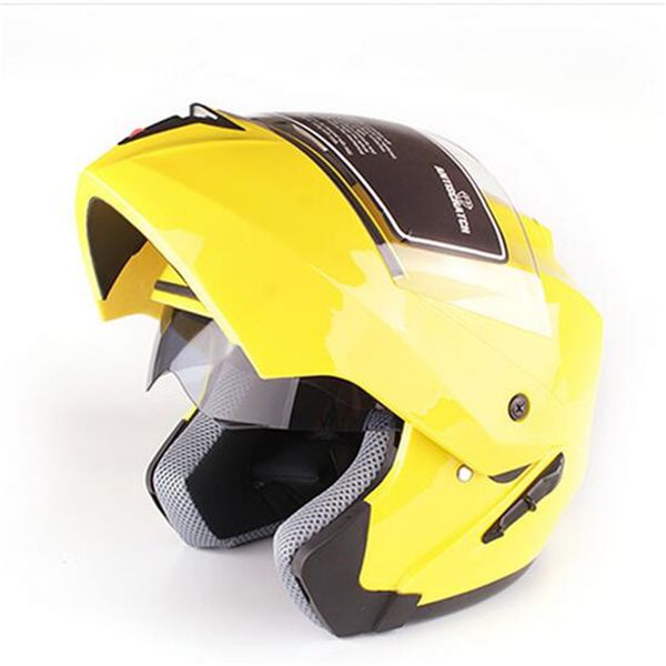 

yellow color full face motorcycle helmet fashion quick release helmet matte black m--xxl flip up model white