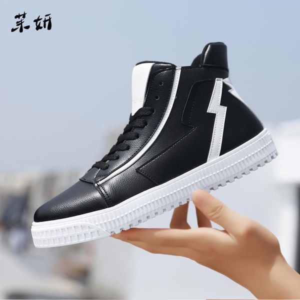 

fashion winter boots men's warm comfortable snow boots pu leather work shoes casual ankle for male, Black