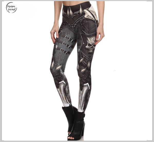 

2019 новых женщин гетры способа printed черепа варвар мода женский легинсы женщина штаны перевозка груза падения хорошее качество, Black