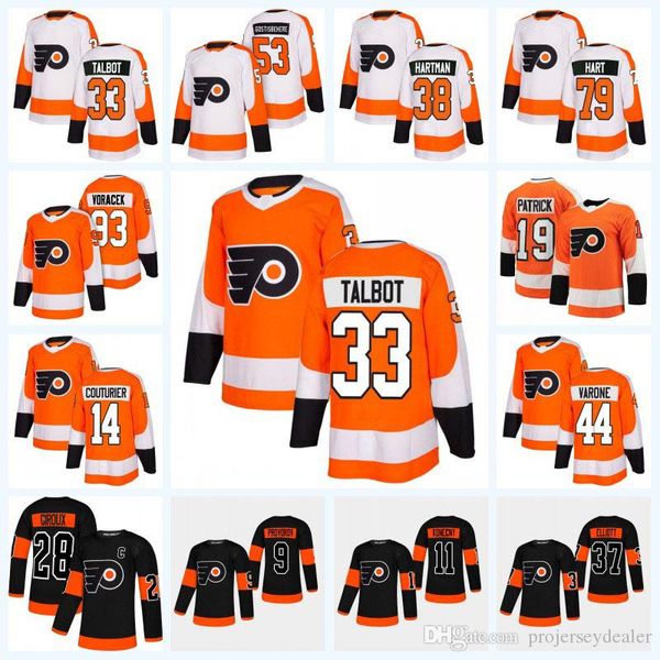 

Youth Cam Talbot Philadelphia Flyers Carter Hart Claude Giroux Sean Couturier Jakub Voracek Shayne Gostisbehere Nolan Patrick Hockey Jersey