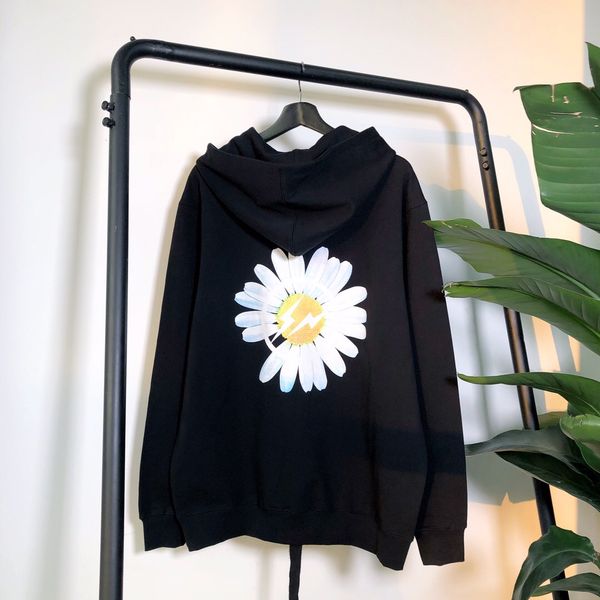 

19fw peaceminusone x fragment daisy hoodies skateboard street black sweatshirts couple oversized coats hooded fashion hip hop hflswy280