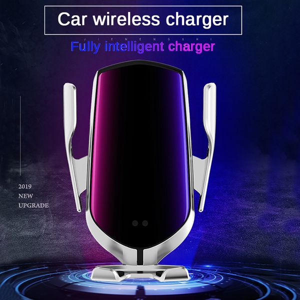 

10w automatic clamping car wireless charger for iphone xs x 8 huawei lg infrared induction qi wireless charger car phone holder