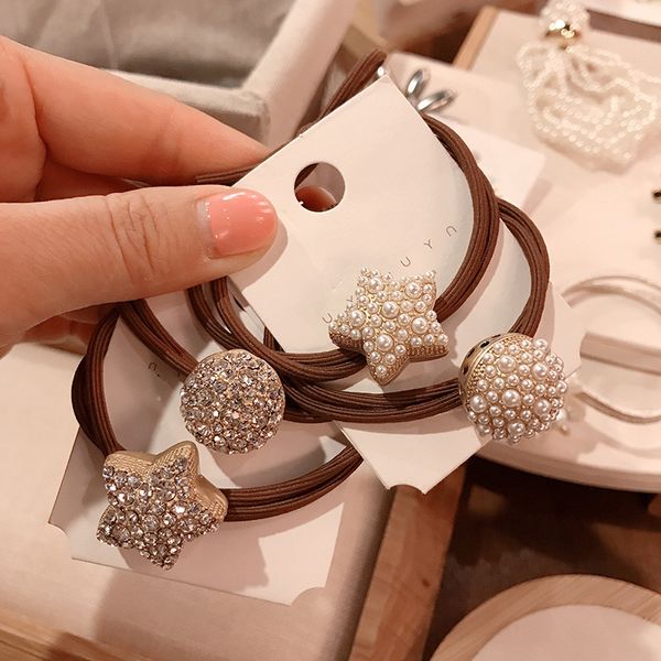 

митация жемчужина звезда головной убор корейский dongdaemun горный хрусталь кобура эластичные резинки для волос для женщин мода аксессуары д, Slivery;white