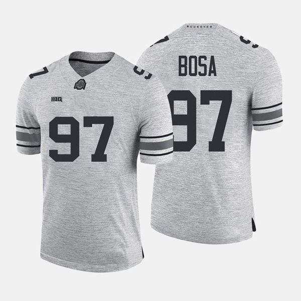 

justin fields stitched men's ohio state buckeyes chris olave joey bosa college football jersey white gray, Black