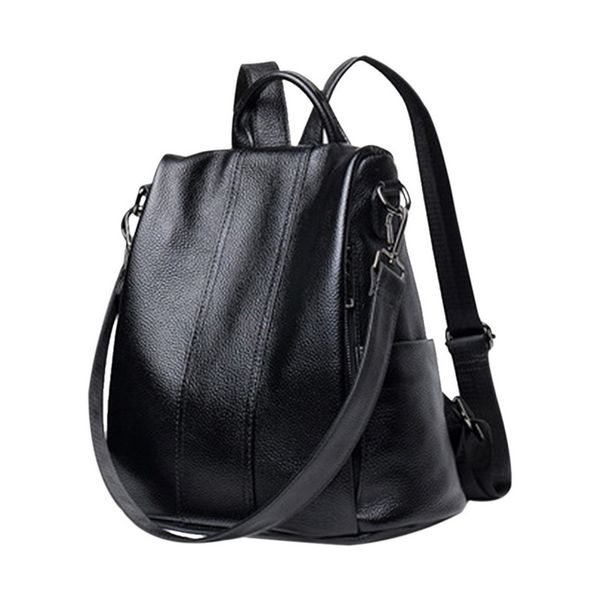 

litthing retro women leather backpack casual college school backbag student lapgirls back pack travel backpack anti theft t200323