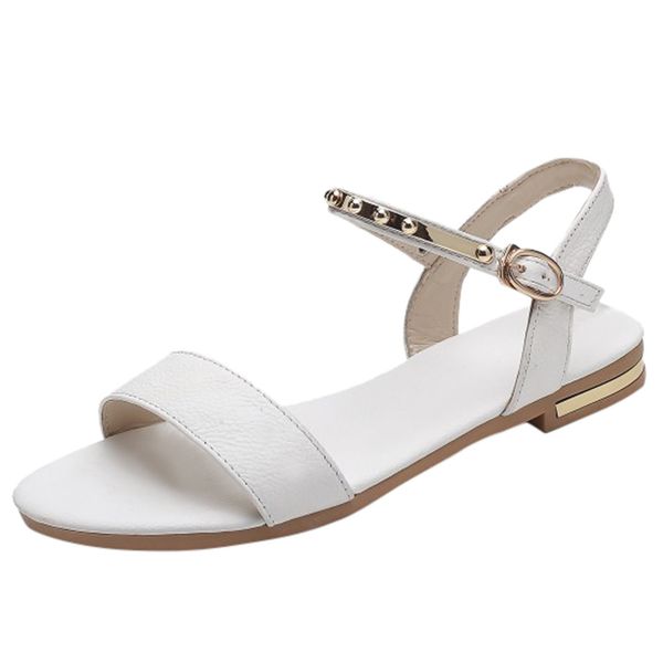 

2020 sandals women bare buckle flats open toe sandalia feminina femme casual shoes ladies slip-on pumps soft-beach sandals, Black