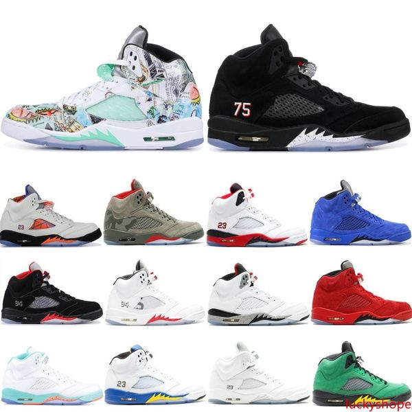 

classic camo 5 5s mens basketball shoes wings red suede black metallic 2019 v athletics sneaker designer shoes
