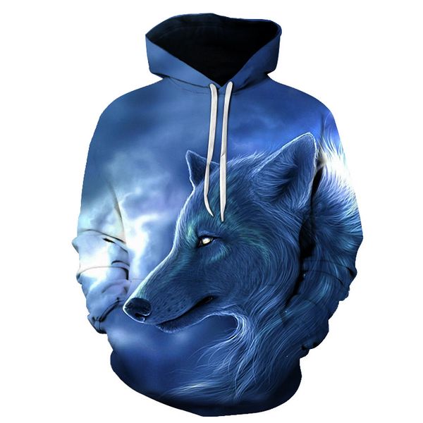 

pinshun 3d men wolf hoodies brand sweatshirts drop ship pullover fashion casual hoodie animal spring tracksuits, Black