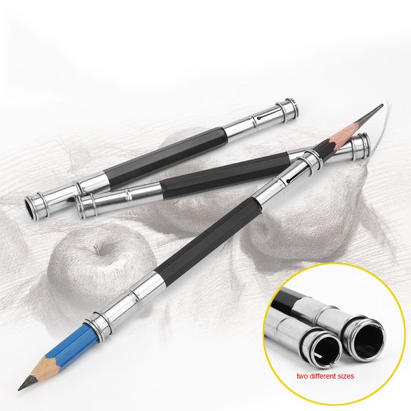 

4pcs/lot adjustable dual head pencil extender holder multifunctional dual head pen holder school office writing tool stationery