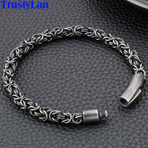 

braided stainless steel chain mens bracelets metal bangles for men vintage male armband jewelry his boyfriend gift for husband, Golden;silver