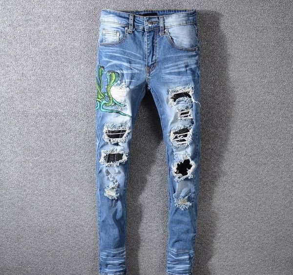 

mens jeans tattered blue jeans tattered motorcyclist slim tattered black pants pour hommes ripped fashion denim jeans #561