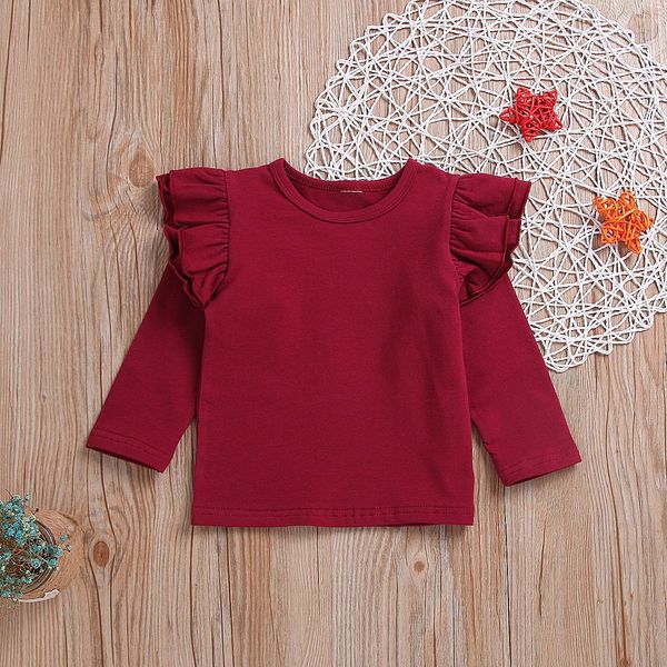 Personalized ABC Department Cotton Girl Toddler Long Sleeve Ruffle Shirt Top