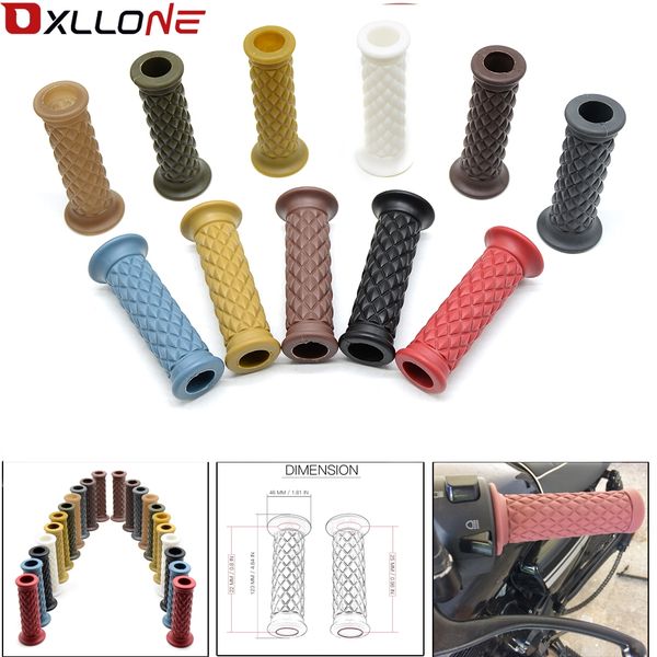 

1 pair 25mm 28mm vintage handle grips motorcycle universal rubber handlebar grips hand grip bar end for cafe racer bobber custom