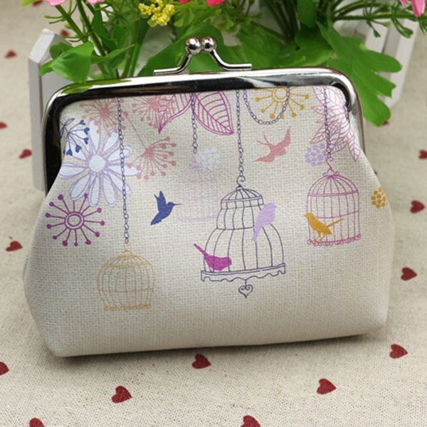 

designer coin purse key pouch women mini owl bird flower wallet card holder case coin purse clutch handbag bag, Red;black