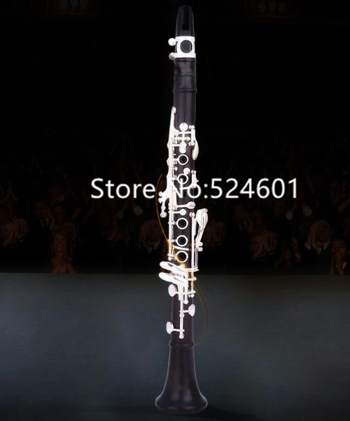 Novo clarinete de chegada 17 keys e Tuneebony Wood Sliver Keys Instrumento musical internacional com estojo