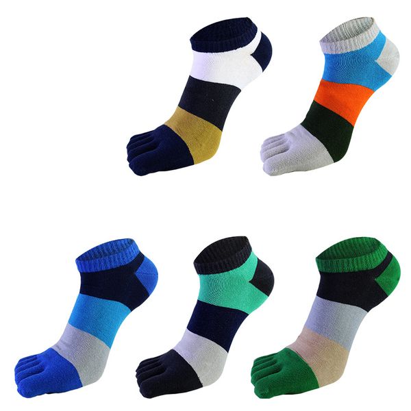 

men's five-finger socks toe cotton short tube low waist spring and summer sweat-absorbent deodorant split-toe socks, Black