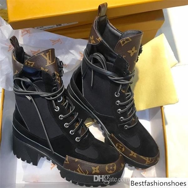 

luxury laureate desert boots womens designer leather boots ladies chunky heel ankle bootie and hiking shoes 5cm with box