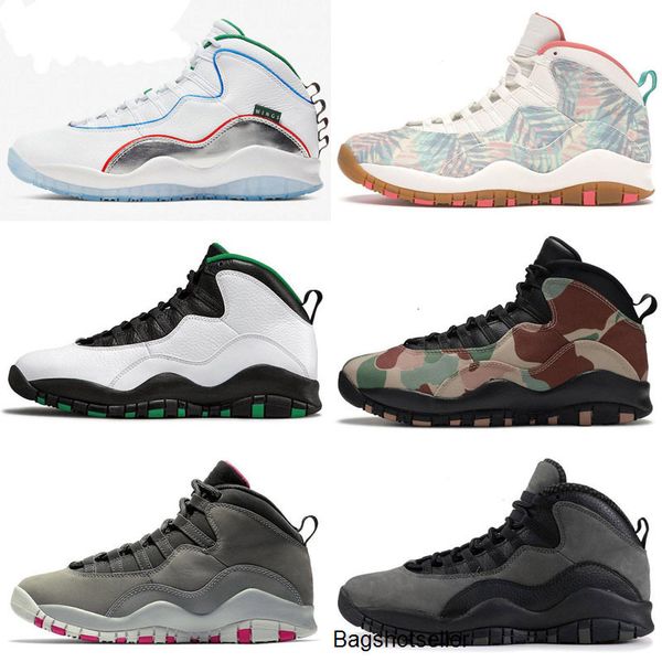 

2020 fashion white silver wings 10 10s kids mens retro basketball shoes bowl liv tinker blue fire red trainers sneakers, Black