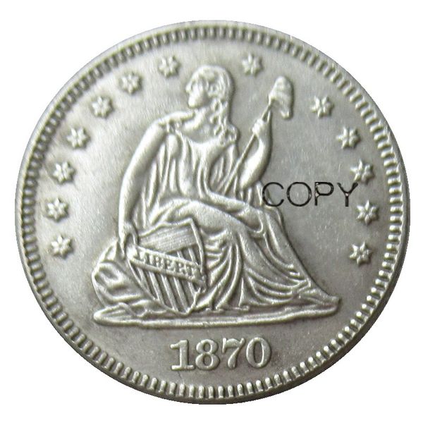 

us 1870 p/cc seated liberty quater dollar silver plated copy coin