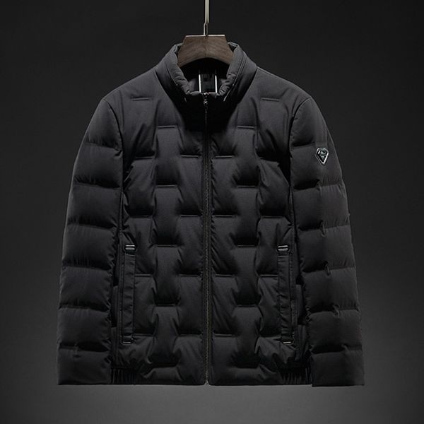 

90% white duck down padded jacket men new winter warm duck down coat stand collar parkas male overcoat jk-752, Black