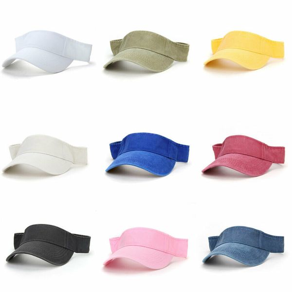 

2019 new men women visors ess adjustable leather strap back fine sunshade hats summer cap visor, Blue;gray