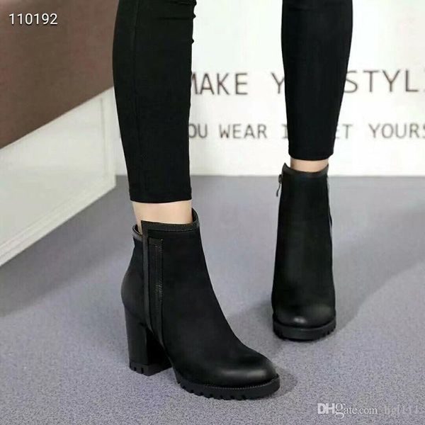 

lightweight thick heel boots women's new autumn and winter matte leather zipper fashion boots waterproof platform platform high heels
