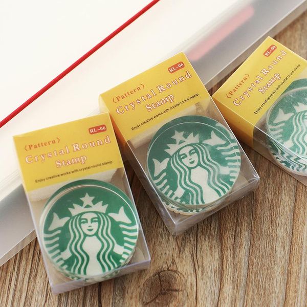 

green clear acrylic plastic beauty head coffee stamp scrapbook and notebook decoration diy hobby crafts starbucks cup