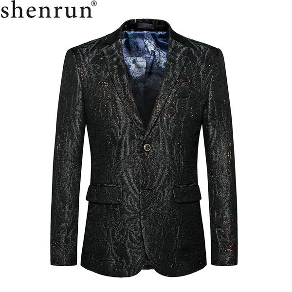 

shenrun men black casual blazer fashion print jacket slim fit groom suit jackets singers host party prom stage costumes m- 6xl, White;black