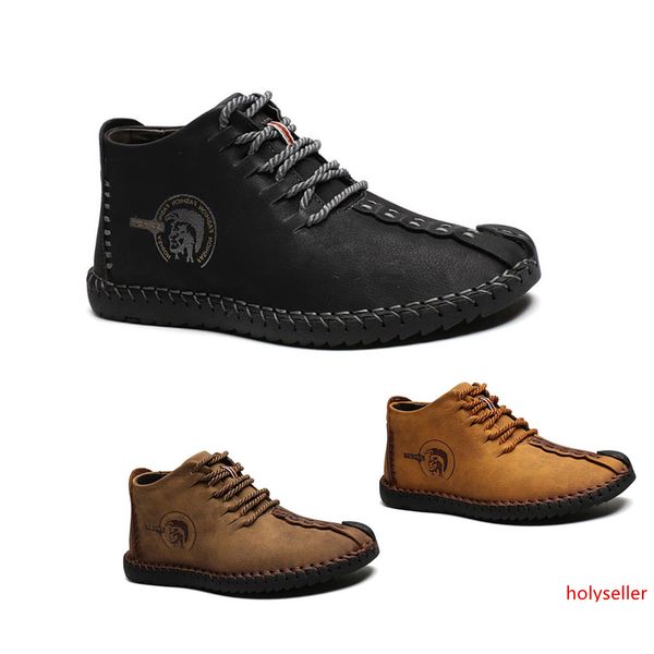 

2020 моды дешевых мужчин на случайные кожа плюс бархат обувь тройной черный коричневый светло-коричневые мужские ботинки на открытом воздухе