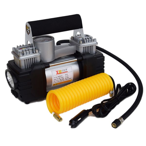 

xinyibang 12v heavy duty double cylinder car air compressror portable tire inflator metal motor car air pump with handbag